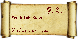 Fendrich Kata névjegykártya